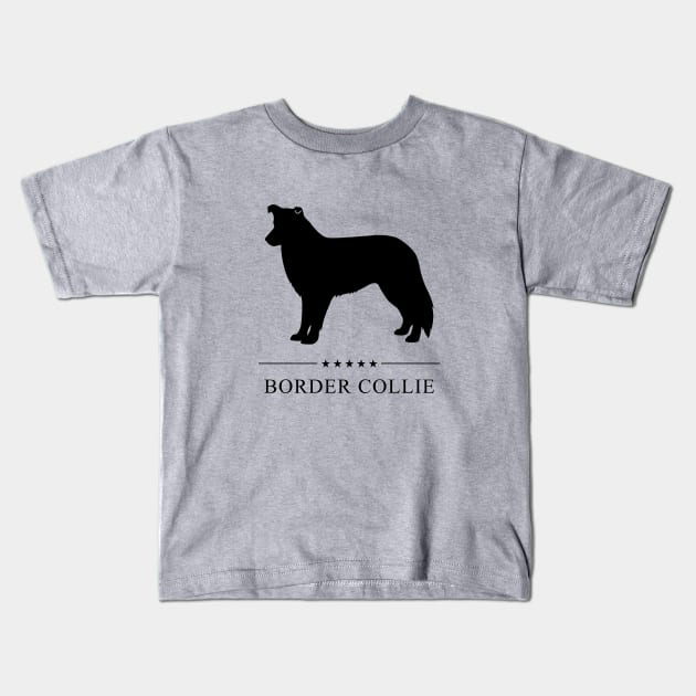 Border Collie Black Silhouette Kids T-Shirt by millersye